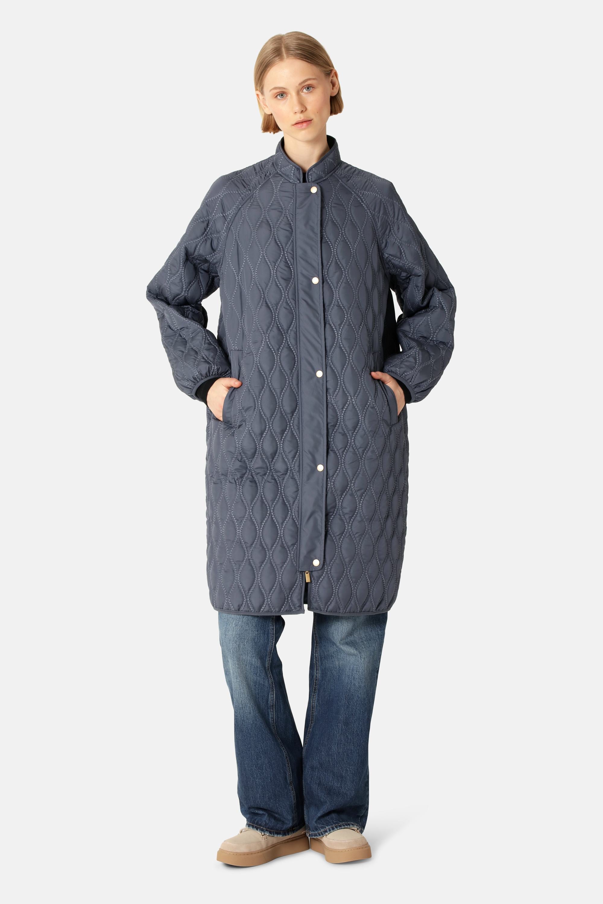 Long Quilt Jacket - Ombre Blue